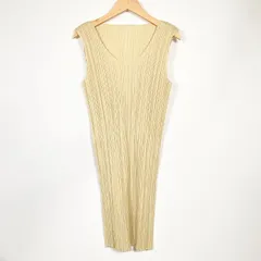 プリーツプリーズ PLEATS PLEASE チュニック ワンピース ノースリーブ スリット ベージュ 3 L相当のサムネイル