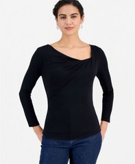 アイエヌシー インターナショナル コンセプト レディース トップス シャツ ドレープ INC International Concepts Womens Draped CowlNeck Top Dee