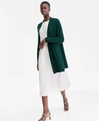 チャータークラブ レディース アウター ニット・セーター カーディガン Charter Club Womens 100 Cashmere SplitHem Long Cardigan Deepine