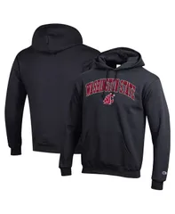 チャンピオン メンズ アウター パーカー・スウェット ロゴ フリース Champion Mens Black Washington State Cougars Arched Logo Fleece Pullover Hoodie Black ブラック
