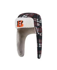 ニューエラ メンズ アクセサリー 帽子 New Era Black Cincinnati Bengals Sideline Plaid Sherpa Trapper Hat Black ブラックのサムネイル