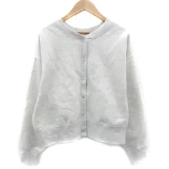 アルマデザイン Alma Design カーディガン ミドル丈 裏起毛 M ホワイト 白 グレー /YM29