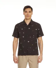 クイックシルバー メンズ トップス シャツ Quiksilver Mens Beach Club Casual Woven Shirt Black ブラック