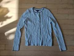 トミーヒルフィガー ケーブル ニット カーディガン グレー S