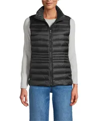 ランズエンド レディース アウター ジャケット・ブルゾン プチ ベスト ダウン Lands End Womens Petite Wanderweight Packable Down Vest Blacのサムネイル