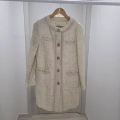 アイボリー ツイード ジャケット コート