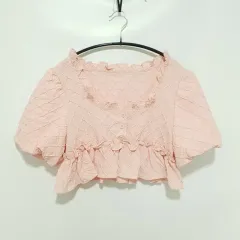 パフスリーブ クロップド ブラウス F_S0859