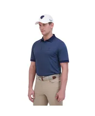 ベンシャーマン メンズ トップス ポロシャツ Ben Sherman Mens Checker Rib Tech Pique Sports Fit Polo Shirt Sea チェックのサムネイル