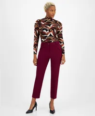 バースリー レディース ボトムス カジュアルパンツ パンツ Bar III Womens MidRise StraightLeg Pants Pinot Noir