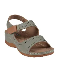 ジーシーシューズ レディース シューズ サンダル GC Shoes Womens Foster Perforated Double Band Flat Sandals Green グリーン