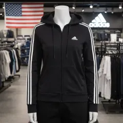 S アディダス ウィンドブレーカー ジップアップ フーディー ジャケット ブラック GL0792