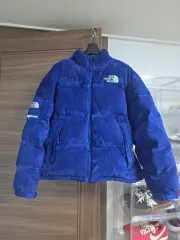 THE NORTH FACE ザノースフェイス × Supreme シュプリーム スウェード Nuptse(ヌプシ) ダウン ブルー