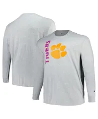 チャンピオン メンズ トップス Tシャツ トール シャツ Champion Mens Heather Gray Clemson Tigers Big and Tall Mascot Long Sleeve Tshirt Heather Gray グレー