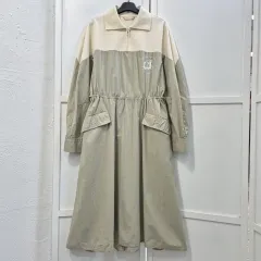 CC collect カラーブロック ハーフジップアップ ロング丈ワンピース