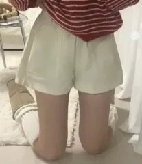 コーデュロイ ハーフパンツ アイボリー