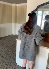 ケーブル編みニットONE PIECE アイボリー