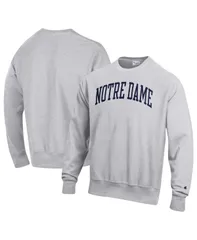 チャンピオン メンズ アウター パーカー・スウェット スウェット シャツ Champion Mens Heathered Gray Notre Dame Fighting Irish Arch Reverse Weave Pullover Sweatshirt