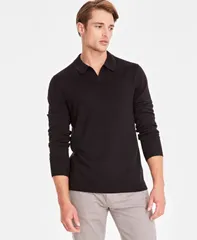 アルファニ メンズ アウター ニット・セーター ポロシャツ セーター シャツ ニット Alfani Mens RegularFit SweaterKnit Johnny Collar Polo Shiのサムネイル
