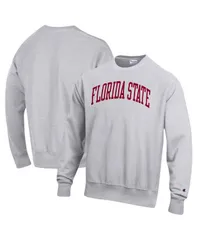 チャンピオン メンズ アウター パーカー・スウェット スウェット シャツ Champion Mens Heathered Gray Florida State Seminoles Arch Reverse Weave Pullover Sweatshirt H