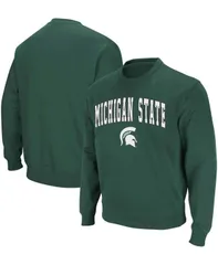 コロシアム メンズ アウター パーカー・スウェット クルーネック スウェット シャツ ロゴ Colosseum Mens Michigan State Spartans Arch and Logo Crew Neck Sweatshirt Green グリーン