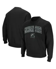 コロシアム メンズ アウター パーカー・スウェット クルーネック スウェット シャツ ロゴ Colosseum Mens Michigan State Spartans Arch and Logo Crew Neck Sweatshirt Black ブラック