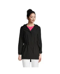 ランズエンド レディース アウター ジャケット・ブルゾン プチ コート Lands End Petite Waterproof Hooded Packable Raincoat Black ブラックのサムネイル