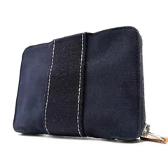 HERMES エルメス フールトゥ パースPM ラウンドファスナー コットンキャンバス素材 二つ折り財布 ネイビーブラックのサムネイル