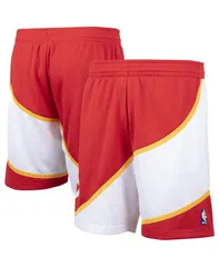 ミッチェルネス メンズ ボトムス ハーフパンツ・ショーツ ショートパンツ Mitchell Ness Mens Red Atlanta Hawks Hardwood Classics Swingmanのサムネイル