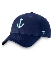 ファナティクス メンズ アクセサリー 帽子 ロゴ Fanatics Mens Deep Sea Navy Blue Seattle Kraken Core Secondary Logo Adjustable Hat Navy ネイビー