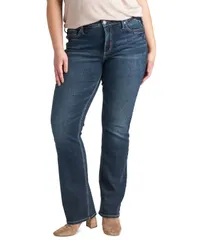 シルバー ジーンズ レディース ボトムス デニムパンツ ブーツカット プラスサイズ ブーツ Silver Jeans Co Plus Size Suki Slim Bootcut Jeans Shorのサムネイル