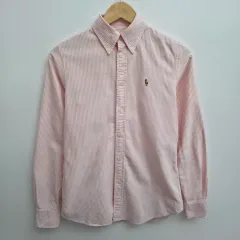 XS ポロラルフローレン ピンク ストライプ シャツ