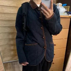 ネイビー キルティング コーデュロイ ジャケット