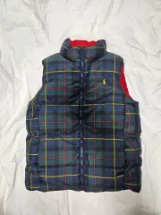 POLO RALPH LAUREN (ポロラルフローレン) ピンターカル タータンチェック ポニーロゴ ダウン ベスト M