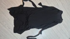 ブラックの紐で結ぶカーディガン ロング丈