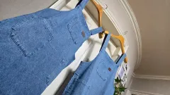 スリーポケット デニム ワンピースF/インディゴ+ライトブルー/2枚 まとめ