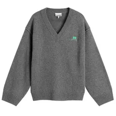ガニー レディース アウター ニット・セーター Vネック ウール GANNI Core Future Wool Mix VNeck Jumper Charcoal Grey チャコールのサムネイル