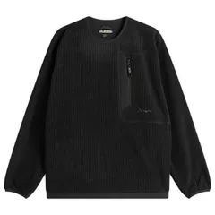 マナスタッシュ メンズ アウター パーカー・スウェット フリース Manastash Grid Fleece Crew Sweat Black ブラックのサムネイル