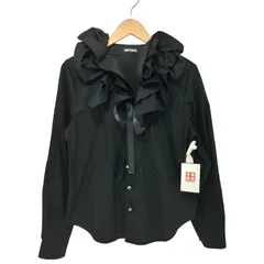 Ray BEAMS 【別注】MIYAO / フリル ブラウス　黒 Ray BEAMS（レイ ビームス）【別注】MIYAO / フリル ブラウス（シャツ