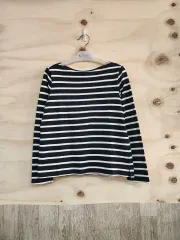 1047) UNIQLO ストライプ コットン長袖Tシャツ