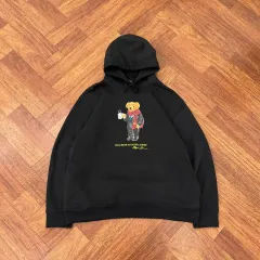 2XL(115) ポロラルフローレン ポロベア ブラック フーデッド Tシャツ