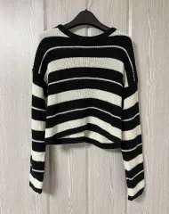 ボーダー柄 クロップド ニット セット