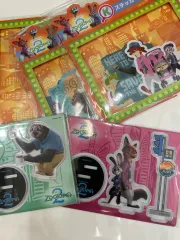 まとめ)ズートピア ハッピーCOOGI G賞 ニック＆ジュディ アクリルスタンド フラッシュアクリルステッカー