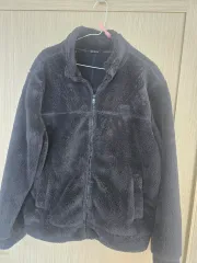 ゲス メンズ フリース ジップアップ ジャケット ブラック