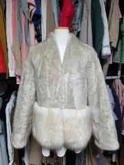 アイボリー ファー ジャケット ショート コート