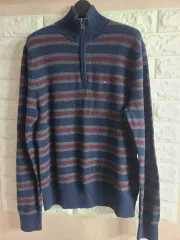 トミーヒルフィガー ハーフジップアップ ニット (シルク95)
