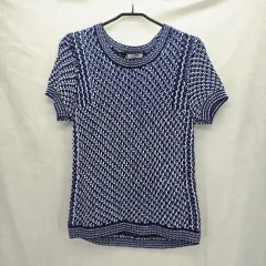 PINORE 半袖ニットTシャツ ブルー/白 A10318