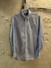 ポロ ラルフローレン POLO スリムフィット ストライプ シャツ ブルー M