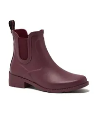 ランズエンド レディース シューズ ブーツ・レインブーツ チェルシー ブーツ Lands End Womens Rubber Chelsea Rain Boots Royal burgundy バーガのサムネイル