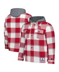 スターター メンズ アウター ジャケット・ブルゾン パーカー ジャケット Starter Mens RedWhite St Louis Cardinals Sherpa FullZip Hoodieのサムネイル