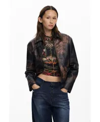 デジグアル レディース アウター ジャケット・ブルゾン ジャケット Desigual Womens Tiedye jacket Khaki カーキのサムネイル